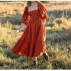 image:imageRVivimos Womens Puff Sleeve Bow OffShoulder Midi DressRustbrown