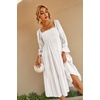 image:imageRVivimos Womens Puff Sleeve Bow OffShoulder Midi DressWhite