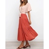 image:imageRVivimos Womens Summer Casual Ruffle ALine Midi DressBeigeorangeshortsleeve