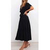 image:imageRVivimos Womens Summer Casual Ruffle ALine Midi DressBlackshortsleeve
