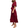 image:imageRVivimos Womens Summer Casual Ruffle ALine Midi DressBurgundyshortsleeve