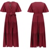 image:imageRVivimos Womens Summer Casual Ruffle ALine Midi DressBurgundyshortsleeve