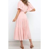 image:imageRVivimos Womens Summer Casual Ruffle ALine Midi DressLightpinkshortsleeve