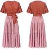image:imageRVivimos Womens Summer Casual Ruffle ALine Midi DressOrangepinkshortsleeve