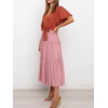 image:imageRVivimos Womens Summer Casual Ruffle ALine Midi DressOrangepinkshortsleeve