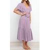 image:imageRVivimos Womens Summer Casual Ruffle ALine Midi DressPurpleshortsleeve