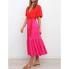 image:imageRVivimos Womens Summer Casual Ruffle ALine Midi DressRedhotpinkshortsleeve