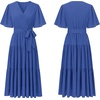 image:imageRVivimos Womens Summer Casual Ruffle ALine Midi DressRoyalblueshortsleeve