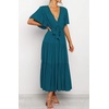 image:imageRVivimos Womens Summer Casual Ruffle ALine Midi DressTealshortsleeve
