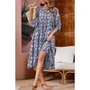 image:imageRVivimos Womens Summer Casual Tie V Neck Floral Midi DressDarkblue