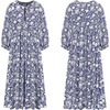 image:imageRVivimos Womens Summer Casual Tie V Neck Floral Midi DressDarkblue