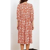 image:imageRVivimos Womens Summer Casual Tie V Neck Floral Midi DressOrange