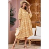 image:imageRVivimos Womens Summer Casual Tie V Neck Floral Midi DressYellow