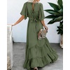 image:imageRVivimos Womens Summer Flowy Tie Back Boho Casual Maxi DressArmy Green
