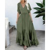 image:imageRVivimos Womens Summer Flowy Tie Back Boho Casual Maxi DressArmy Green