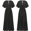 image:imageRVivimos Womens Summer Flowy Tie Back Boho Casual Maxi DressBlack