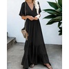 image:imageRVivimos Womens Summer Flowy Tie Back Boho Casual Maxi DressBlack