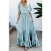 image:imageRVivimos Womens Summer Flowy Tie Back Boho Casual Maxi DressBlue
