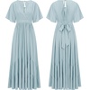 image:imageRVivimos Womens Summer Flowy Tie Back Boho Casual Maxi DressBlue