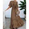 image:imageRVivimos Womens Summer Flowy Tie Back Boho Casual Maxi DressBrown