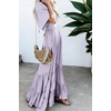 image:imageRVivimos Womens Summer Flowy Tie Back Boho Casual Maxi DressLavender