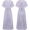 image:imageRVivimos Womens Summer Flowy Tie Back Boho Casual Maxi DressLavender
