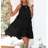 image:imageRVivimos Womens Summer Halter Ruffle Layered Mini DressBlack