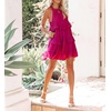 image:imageRVivimos Womens Summer Halter Ruffle Layered Mini DressHotpink