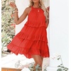 image:imageRVivimos Womens Summer Halter Ruffle Layered Mini DressOrange