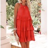 image:imageRVivimos Womens Summer Halter Ruffle Layered Mini DressOrange