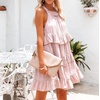 image:imageRVivimos Womens Summer Halter Ruffle Layered Mini DressPink