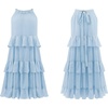 image:imageRVivimos Womens Summer Halter Ruffle Layered Mini DressSkyblue