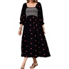 image:imageRVivimos Womens Cotton Floral Embroidered Boho Midi Dress with PocketsBlack