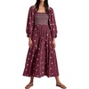 image:imageRVivimos Womens Cotton Floral Embroidered Boho Midi Dress with PocketsWine Red