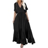 image:imageRVivimos Womens Summer Flowy Tie Back Boho Casual Maxi DressBlack