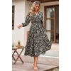 image:imageRVivimos Womens Fall Casual V Neck ALine Flowy Midi DressBlackfloral