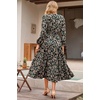 image:imageRVivimos Womens Fall Casual V Neck ALine Flowy Midi DressBlackfloral