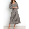 image:imageRVivimos Womens Fall Casual V Neck ALine Flowy Midi DressBrown2