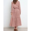 image:imageRVivimos Womens Fall Casual V Neck ALine Flowy Midi DressDustyrose2