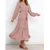 image:imageRVivimos Womens Fall Casual V Neck ALine Flowy Midi DressDustyrose2