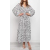 image:imageRVivimos Womens Fall Casual V Neck ALine Flowy Midi DressWhite