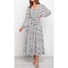 image:imageRVivimos Womens Fall Casual V Neck ALine Flowy Midi DressWhite
