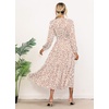 image:imageRVivimos Womens Fall Casual V Neck ALine Flowy Midi DressWhitebrown