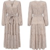 image:imageRVivimos Womens Fall Casual V Neck ALine Flowy Midi DressWhitebrown2