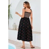 image:imageRVivimos Womens Floral Embroidered Spaghetti Strap DressBlack