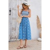 image:imageRVivimos Womens Floral Embroidered Spaghetti Strap DressDark Blue