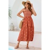 image:imageRVivimos Womens Floral Embroidered Spaghetti Strap DressRust Brown