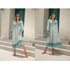 image:imageRVivimos Womens Long Sleeve Floral V Neck Bohemian Midi DressBlueturquoise