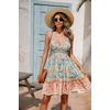 image:imageRVivimos Womens Summer Halter Deep V Neck Mini Short DressAquafloral
