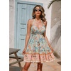 image:imageRVivimos Womens Summer Halter Deep V Neck Mini Short DressAquafloral